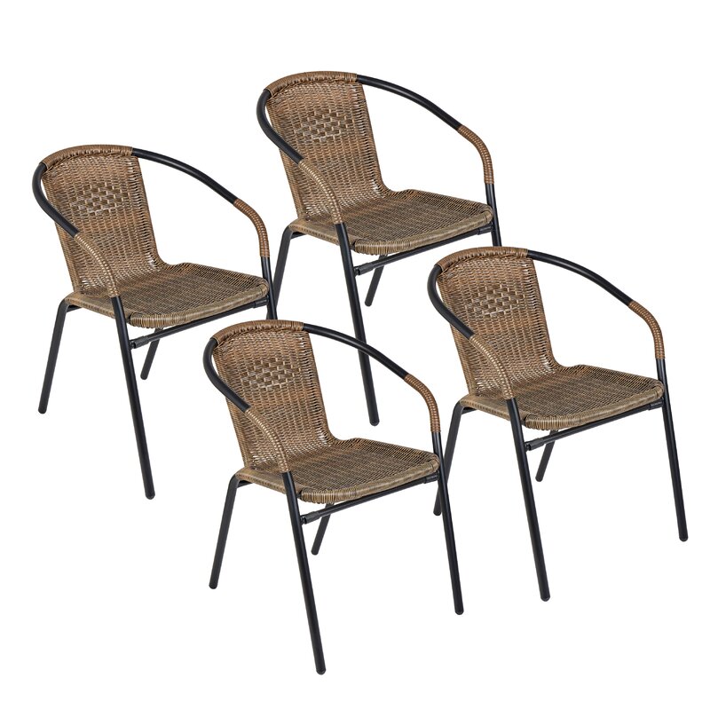 Zipcode Design Pineville Rattan Stacking Patio Dining Chair & Reviews